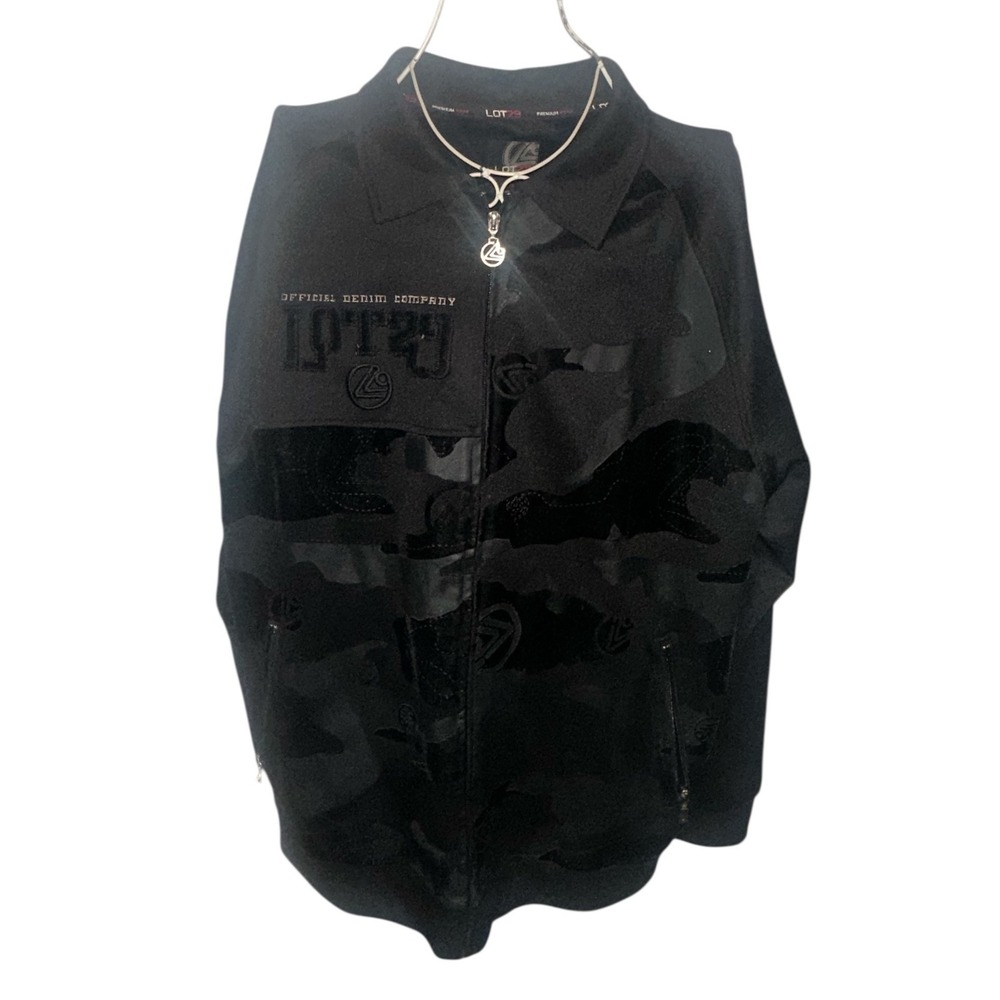 LOT 29 Official Company Black Camo print Zip Up Jacket Mens SIZE XXL